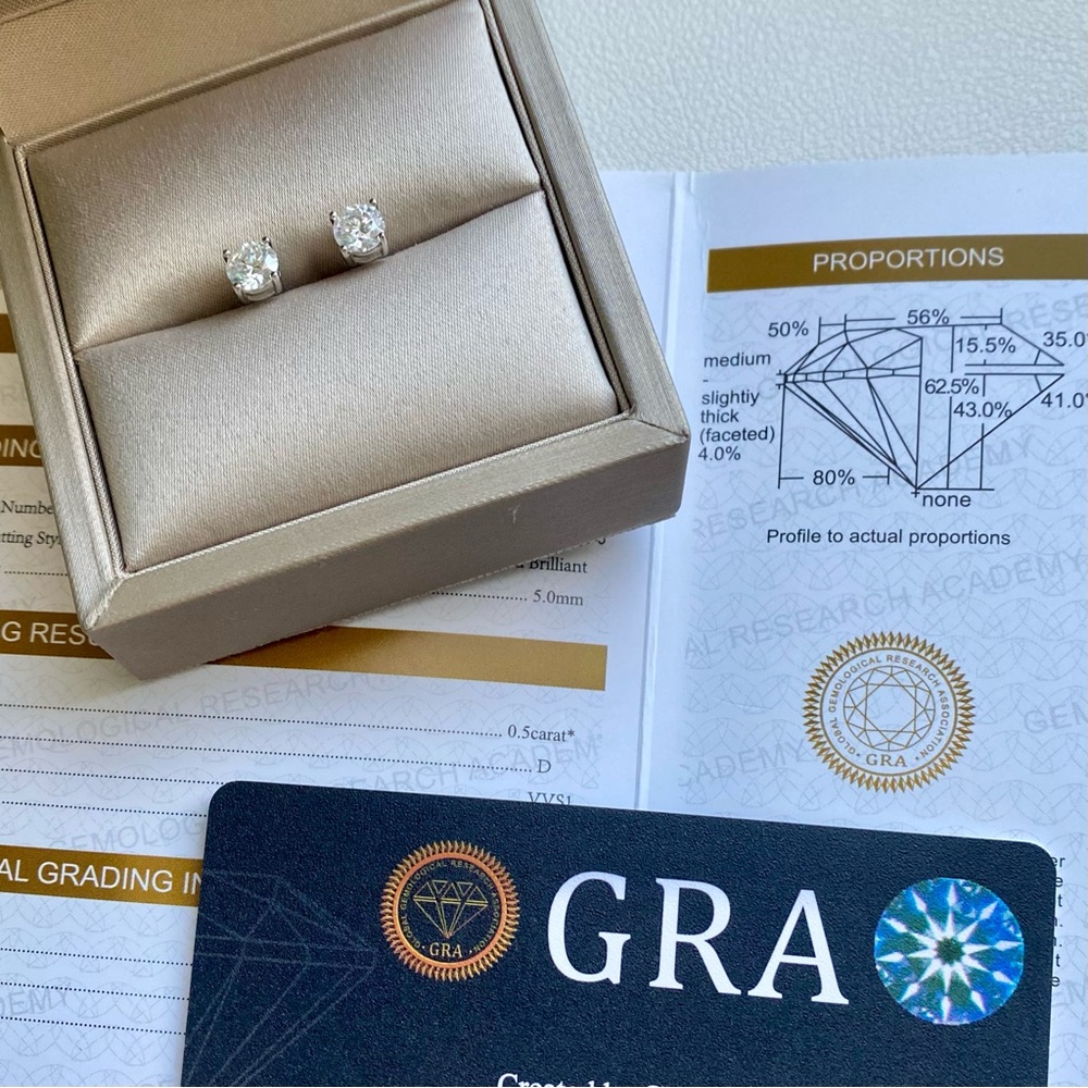 Beautiful 0.5 ct Moissanite Diamond silver earrings studs